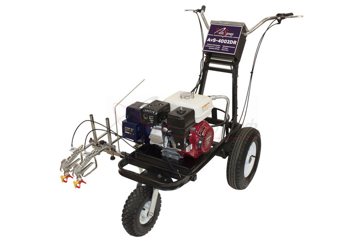 Разметочная машина AktiSpray AvS-4002DR, комплект на 2 пистолета 4,0 л/мин, 230 бар, бензин